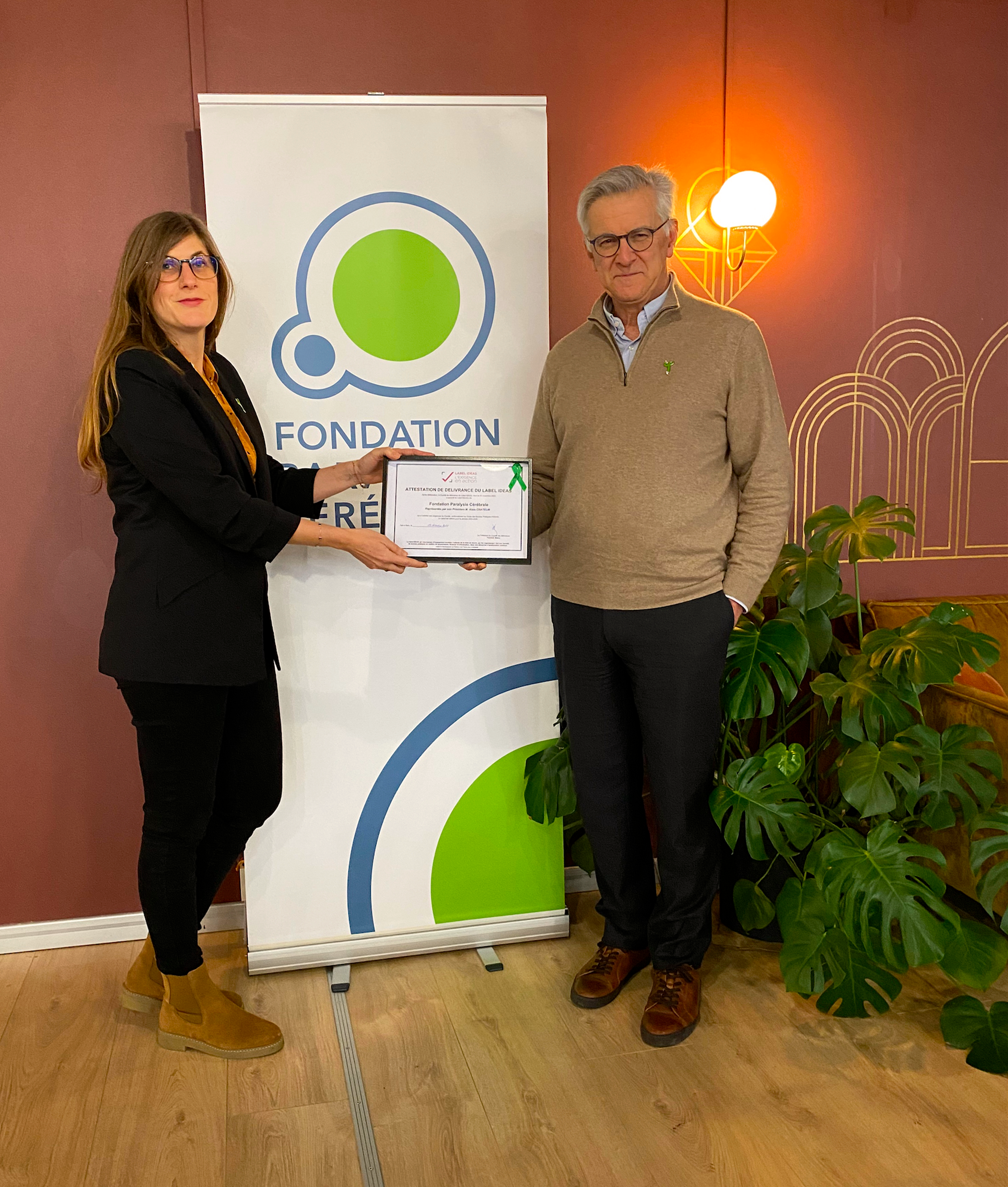 Clara SITRUK et Alain CHATELIN, Directrice et Président de la Fondation Paralysie Cérébrale